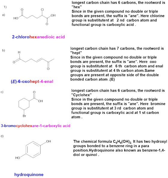 ОН longest carbon chain has 6 carbons, the rootword is hex Since in the given compound no double or triple bonds are presen