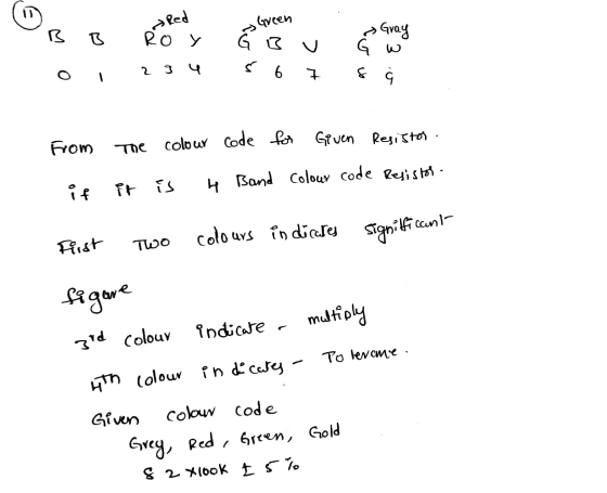 a Red B B o Roy 294 Green Ğ Bu 5 6 Gray Ġ w į 7 s From if the it colour is 4 code for Given Resistor. Band colour code Resist