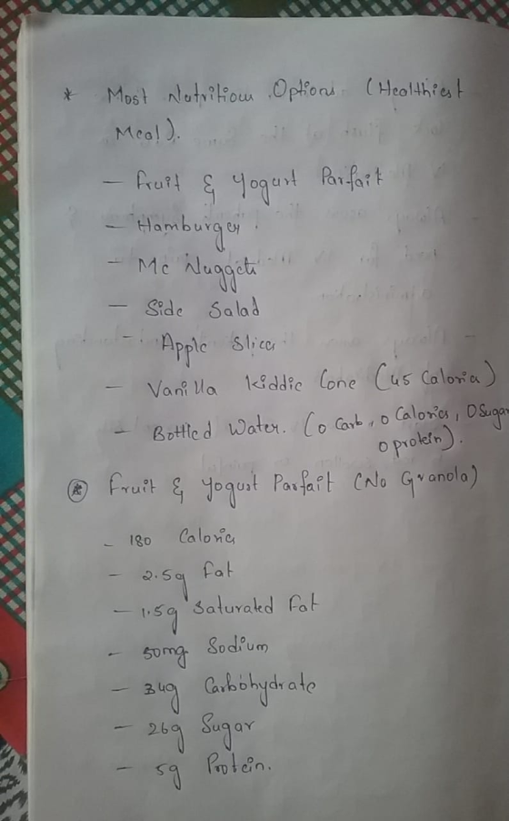 Most notiiliom Options (Heolthest Mea! ). fruit yogunt Parfatt -Wlombuigor: Me Nugget Side Salad Apple Slice - Vani la kiddie