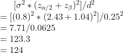(a/228)21/d2 - [ (0.8)2 (2.43+ 1.04)21/0.25- - 7.71/0.0625 -123.3 = 124