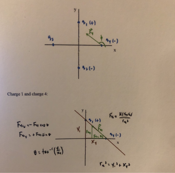 , 4 ty ) Charge 1 and charge 4: 4)