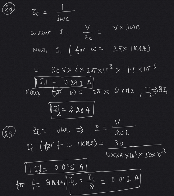 Qя 2 juc V vx jwe Current Т. Ес N с Now, 2 x | КИЕ) Now, I ( for w= 30 V, 5х 2 х (3 х 1 г х 10 $ 1 СІ О 8 ) А for w= лх Охин