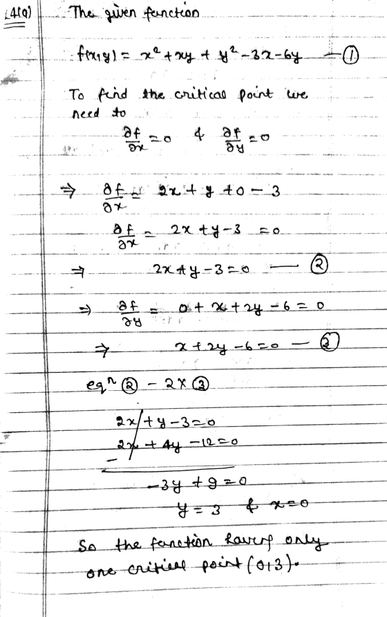 1. The given function fong) = x² + xy + y ² -32-64 - To find need to the critical im point .. we .. - - - .. .... ay 8fe2t440
