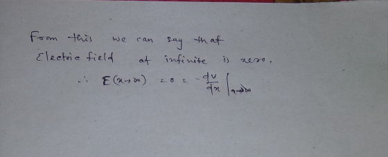 from this we can Electric field at EC-w) c say that infinite is zero, he rade