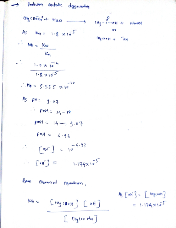 edrum ante dasutes Cz CDonnH2o Noon AS ke ab Kw As pH 9.07 Pot 14-P poH- 14- poH -4.93 Ihumen eamulmon 174 x10 [ a