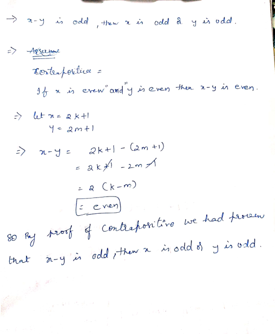 > a-y is odd is odd. thew x is odd a => Aggamae Terteafortua - » is erew and y is even then n-y is even. If > et n= 2ktl 2k+