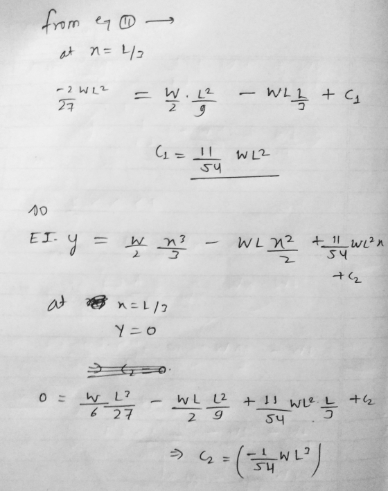 from en n=4 at - 2 WL2 27 W. L2 WL 2 + G = 11 sy WL2 10 EI y W n3 2 WL na 발 + 11 win ऽ4 x 34 th at n=1/3 Y=0 0 = w L? 6 27 WL