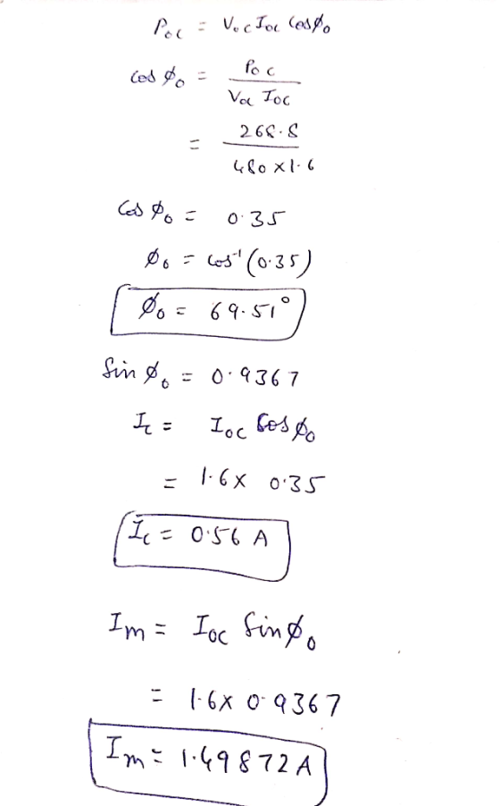 Por = Voc Joc Cosmo Cod $ = Poc Va loc 266.8 480 x 16 Costo = 0.35 Do = 65 (0:35) 100 = 69.57°) Sint = 0.9367 I= loc sosto =