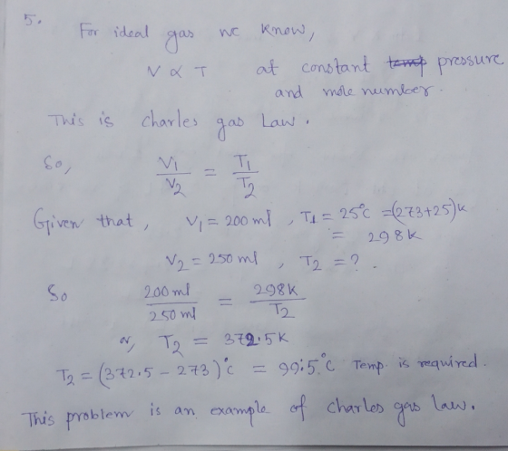 pressure Iso For ideal gas we know, Na T at constant temp and mole number This is charles gas Law . 200 ml 98k Given that wi=