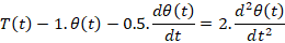 T(t) - 1.0(t) -0.5. de (t) dt de(t) = 2.-