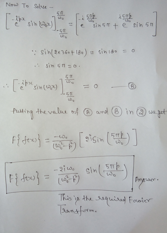 Now To Solve - Fi 5.0 ische le sin 5t te sin 51 U i sin(2x 360 +180) = sinido = 0 i sin 51=0. 5T Putting the value of ④ and ®