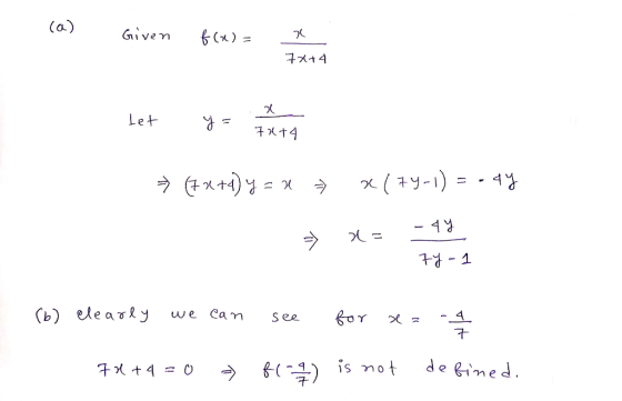 (a) Given 6(X)= 7 (:1) is not deel、m e d .