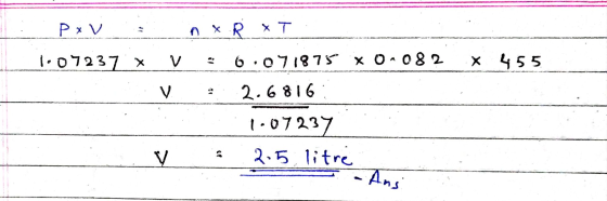 x T Px V n xR o7237 X 6 o71875 x O^082 x 455 V 2.6816 t-07237 2.5 1itre - Ans V
