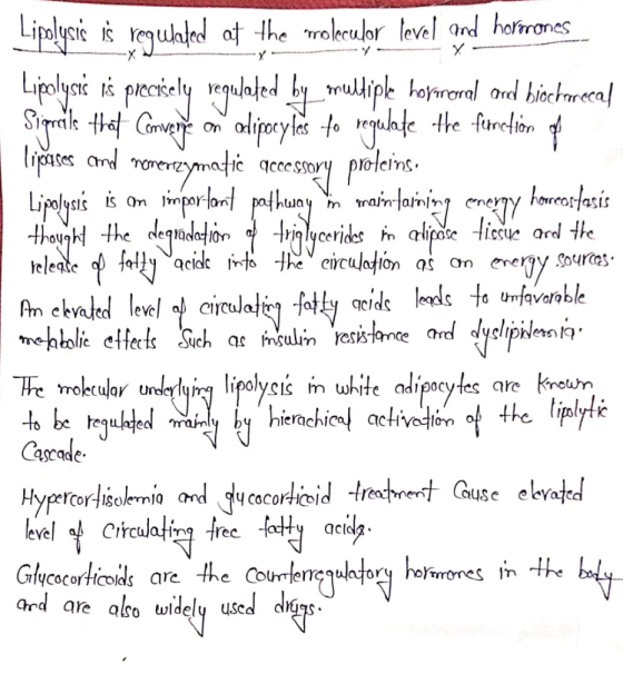 the rolecuJor level Qnd horones orertzymatic accessory prolclS. Lipolysis son rnporlanl pofhuny、tn.ram. ammj ener yんhrmrfasi