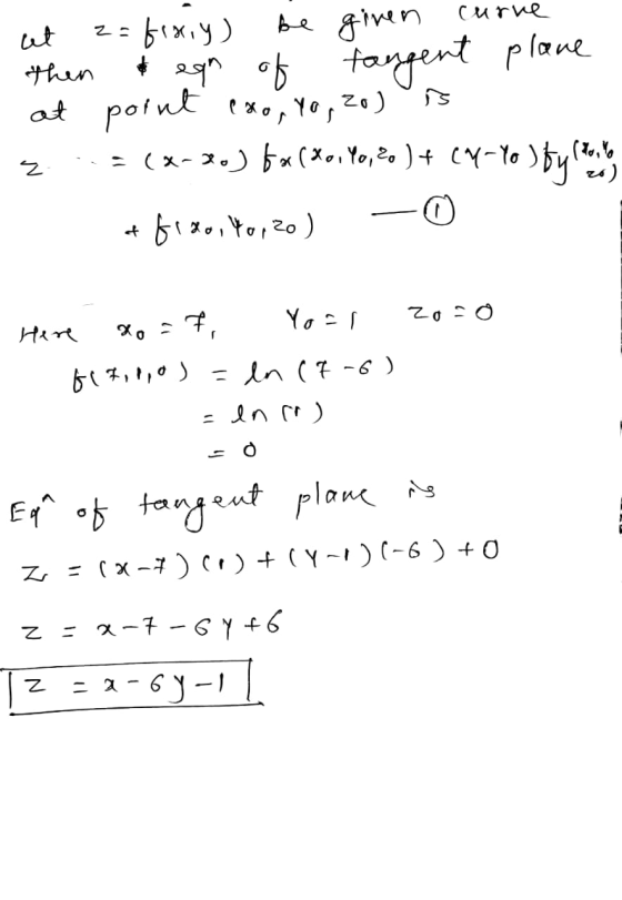 curve za tangent plane eros yos rs at fix,y) be given then egn of at point zo) =(x-7.) 5*(x0,40,20 ) + Cay-Yo 0 #f180, Yop 20