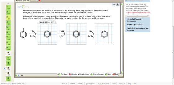 Draw the structure of the product of each step in