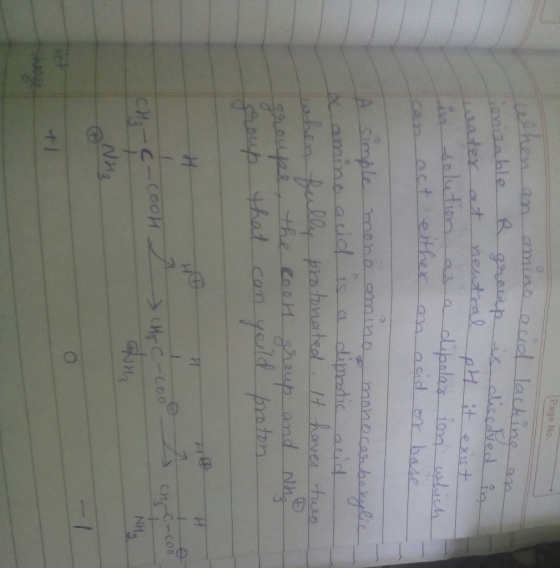 Page No an- amins aud lackin t-neutral- pH-t-exut eX1S dn acid cnr bas ave hat can ve 頁. cn-C-co Nr H2 Wnz