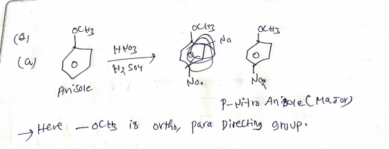 Octa A OCH Anisole i Noore Nog P-vitro Anisole C Major) para Directing group. ettere Here - octh is ortho,