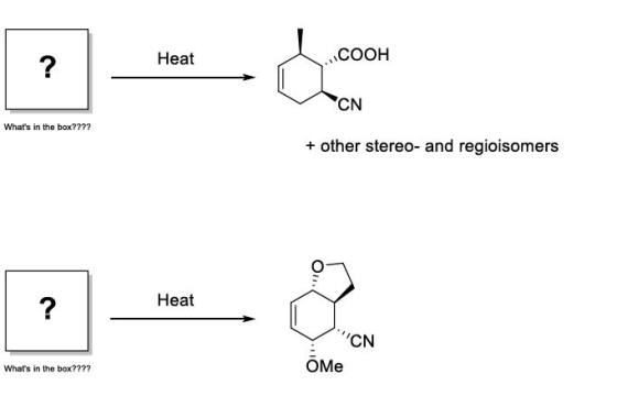 Heat COOH CN Whats in the box???? + other stereo- and regioisomers Heat CN Whats in the box???? OMe