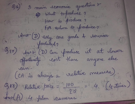 816) 3 main economic questions & W What to produce ? least on How to produce a For whom to produce a canst ( Why are goods &