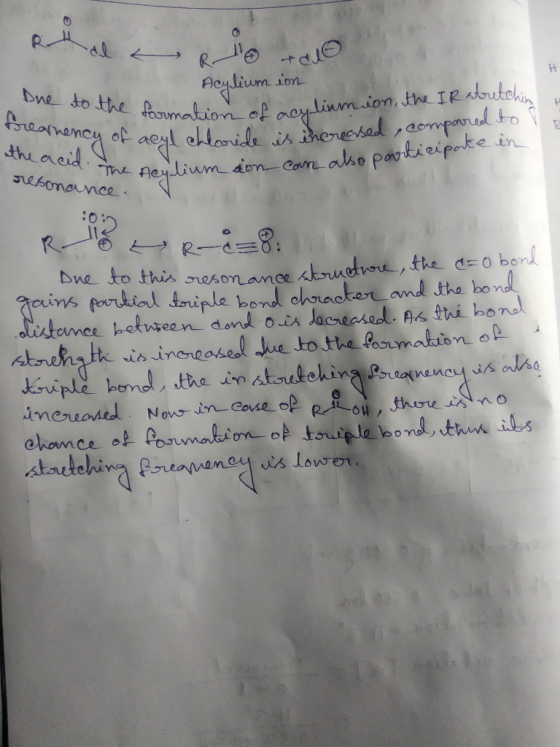 Rh al a l ral Acylium in formation of aculum Due to the e frearnency of ache the acid. The Acylium formation of acyliumion, t