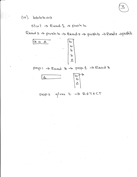 3 start → Read 1 → push b Read 2-s Push b-> eead 2-> Push b . Read 2-)Pushb Veb POP 2