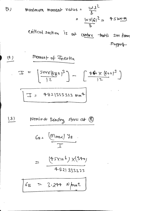 3) a onnon puomow whwixou wel? & 10x1622 4 SKN-M 2 critical soction SI at contre thats am from support 14) momont of Inertia