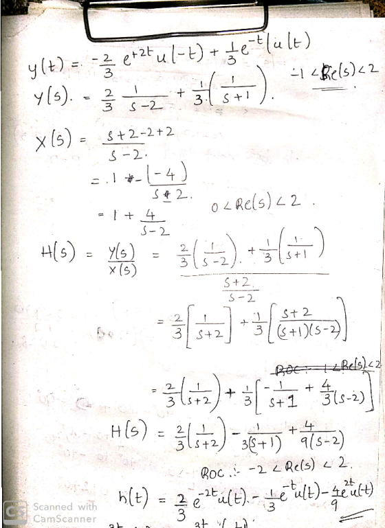 - Be(s)<2 y(t) = -şetzt ul-t) + fetult) y(s). - 3 5-2 +51). x(s) - $+2-2+2 5 -2. The 3.1*-1-4) - .lt 542. ochels) 22. H(5) =