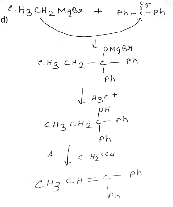 о СН3 Сң, Мавя + Ph - Ph Tomgbr CH₃ CH2-é-ph ph нзо+ он <H3 CH2 – eh ph с. Но So4 снег CH₂CH=c-ph ph