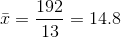 192 = 14.8 13