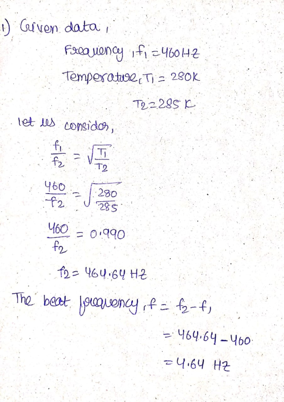 -1 Greven data, Frequency of 246042 Temperature, Ti - 280K T22285 % let les consider 460 -0.990 f2 = 464 64 HZ The beat. Joeq
