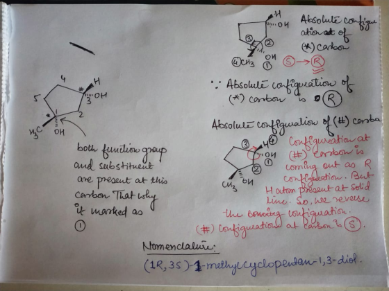 4 4 loc Lege Absolute configue a tion set of of) cardborno OH OH both function group :: Absolulé configuration of (*) carbon