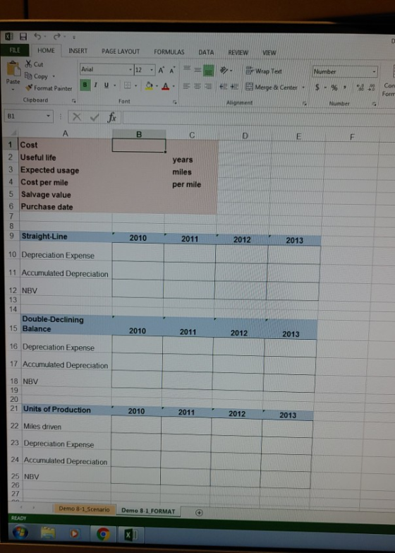 XB5 FILE . HOME . INSERT PAGE LAYOUT FORMULAS DATA REVIEW VIEW X Cut Number Copy Arial - 12AA B IU.E. A. Font Weap Text Merge