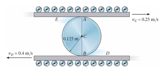 E А VE = 0.25 m/s С 0.125 m Up = 0.4 m/s B D