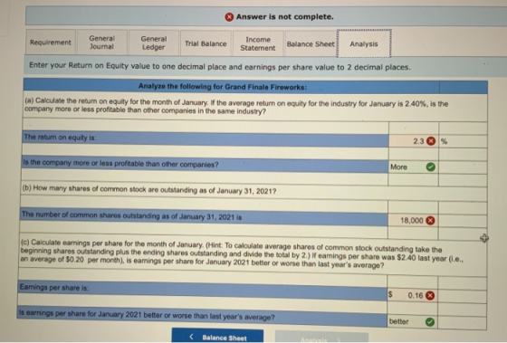 Answer is not complete. General Journal General Income Balance Sheet Requirement Trial Balance Ledger Analysis Statement Ente