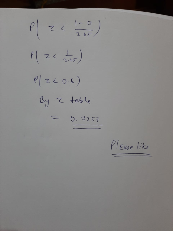 2.65 Pl zu ! el ze ) T P/ 220.6) By 2 table 0.7257 Please like