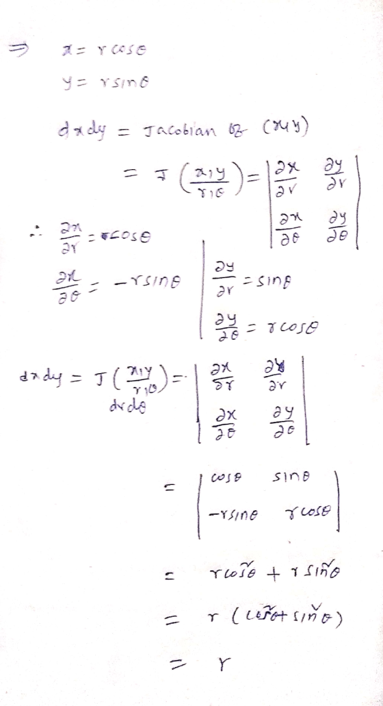DE Y cose y = rsimo dady = Jacotian oz (ou FYSIDE yasing = Jae dady = ( drdo I coso sino 1 -Yine ruose = rose tosiño = r unot