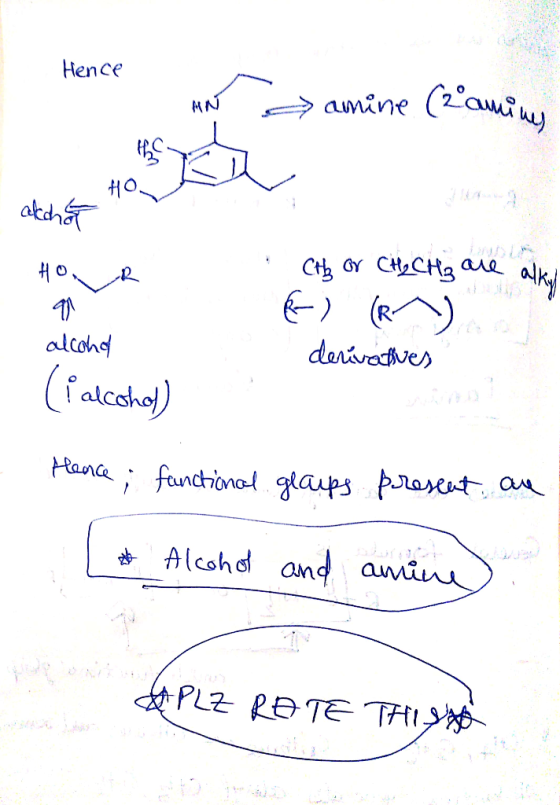 Hence amine (2 amin HO HO, R Cty or CH₂ CH3 are 6) (R ) derivatives alcohol (i alcohol) Pearce functional glaups present are