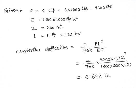 E = 1200 x 1000 /in2 Center kine daflection- PLS 구68 EL チ , 8000X (132) 子68 I&00X1000 X 200 こ 0, 692 in