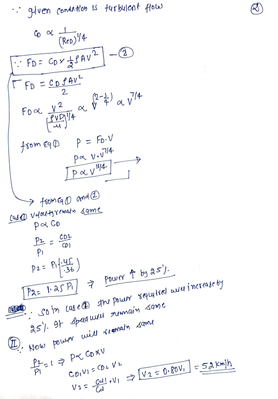Foa V2 given condition is turbulent How to & (Red)/4 2 FD = Cox SAV? I FO = CO JAU? 12-14 a ult SVD1/4 2 a from Eq0 P = Fo.v