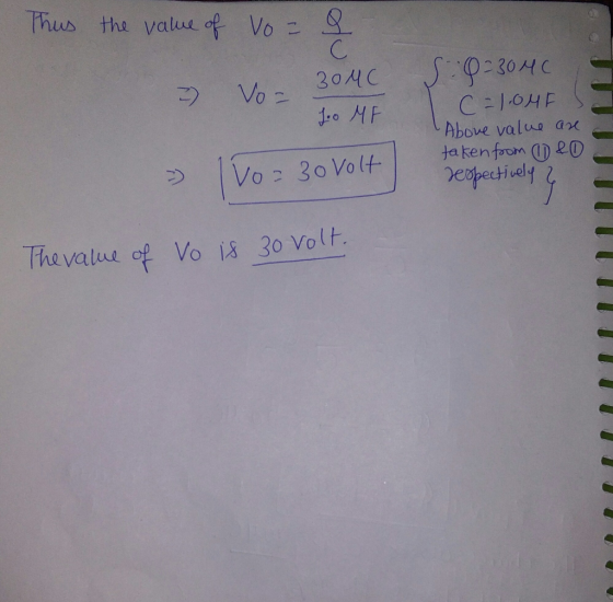Thus the value of vo Vo = 3 BOMC 1.0 MF S0-3040 C=104FSJ Above value are taken from 1980 respectively & - 100 = 30 Volt The