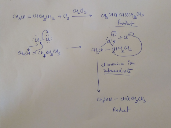 CHsCH= CHCH2H + CMs CH CL CHUC Product +ce CH Ch CHHCH CHaCHCHCH chlorowiom ion Juterareds ale CHSCH L-CHCH2CHs Produet