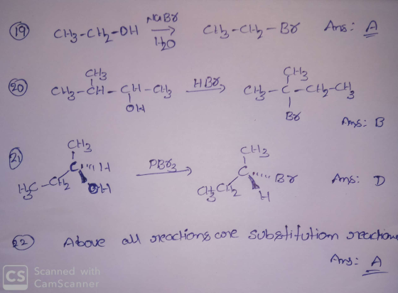 NCB cracht all too col - - Bo Ams: A cyfreques de company CH3 HB3 -CH-CH-CH₂ CH₃ CH-C- CH₂ CH3 B8 Ans: B CH₂ T OH CH₃ Cialt P