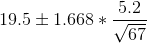 19.5 +1.668 * V67