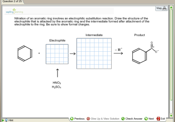 Nitration of an aromatic ring involves an electrop