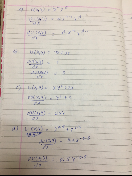 UxgY) = Xy! dy U(X,x) = 4x+3Y ouesY) 3. UeX, Y) = x y²+3X ouCY, Y). ouCky Y). dy 2XY 0.5 %3D du iXgY) - D.5x-O+5 2.0.5y Or5