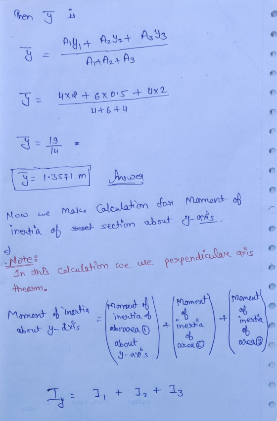Then } i A Y3 J. 2014 mart Any + A₂Yzt AITA₂+ A3 t ux2 4x2 + 6x0.5 4+6+4 Tj = 1.3571 m) Answer . Now we make Calculation fout