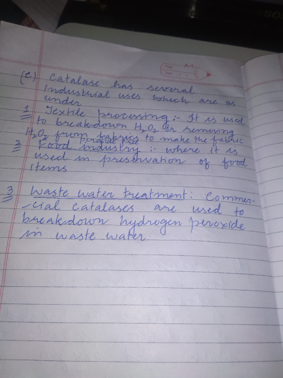 fel catalase has several industrial uses which are as under 1 Textile processing. It is used to breakdown H₂O₂ ar removing H₂
