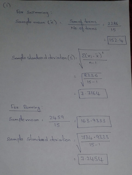 Samplo wean (X) . ニ1152-4 2(Xi -x mple Sa andas evia-tionS n-1 833.6 15 -I Sam ple man2459 63.333 Sample San 15 -1 2454
