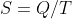 S = Q/T